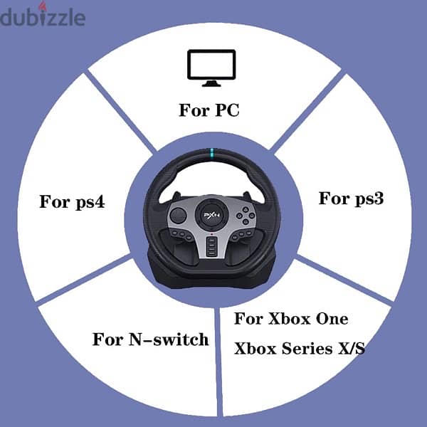 PXN V9 Gaming Steering Wheel With Pedals and Shifter - Driving Gaming 5