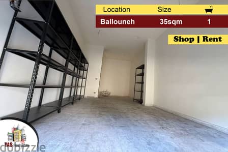 Ballouneh 35m2 | Shop For Rent | Prime Location | Ideal Investment |AC