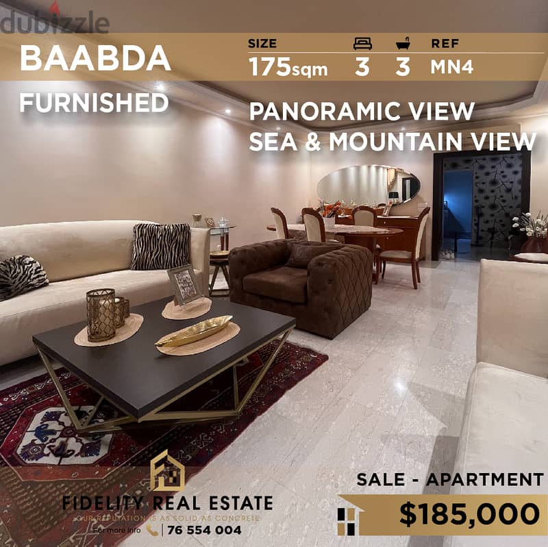 Apartment for sale in Baabda furnished MN4 شقة مفروشة للبيع في بعبدا 0