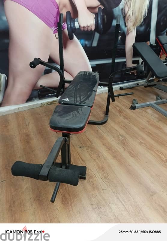 Adjustable Adidas bench with rack 140$ 1