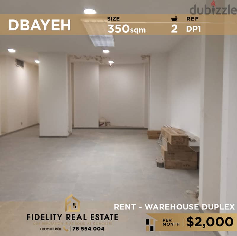 Warehouse for rent in Dbayeh DP1 مستودع  للإيجار في ضبيه 0