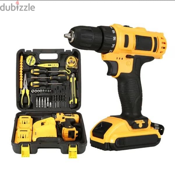 Cordless screwdriver 2batteries with tools 0