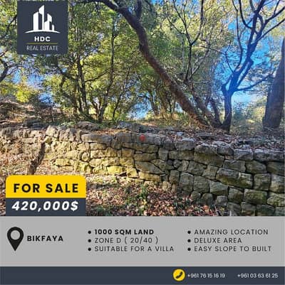 Bikfaya amazing 1000 sqm Land suitable for a Villa