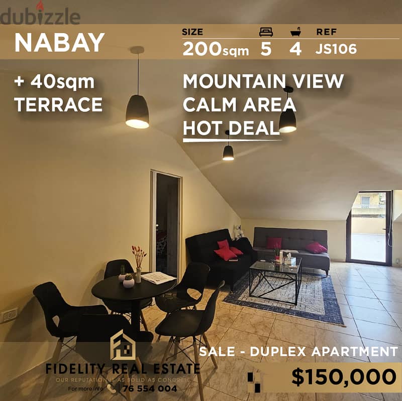 Apartment for sale in Nabay JS106  للبيع في ناباي 0