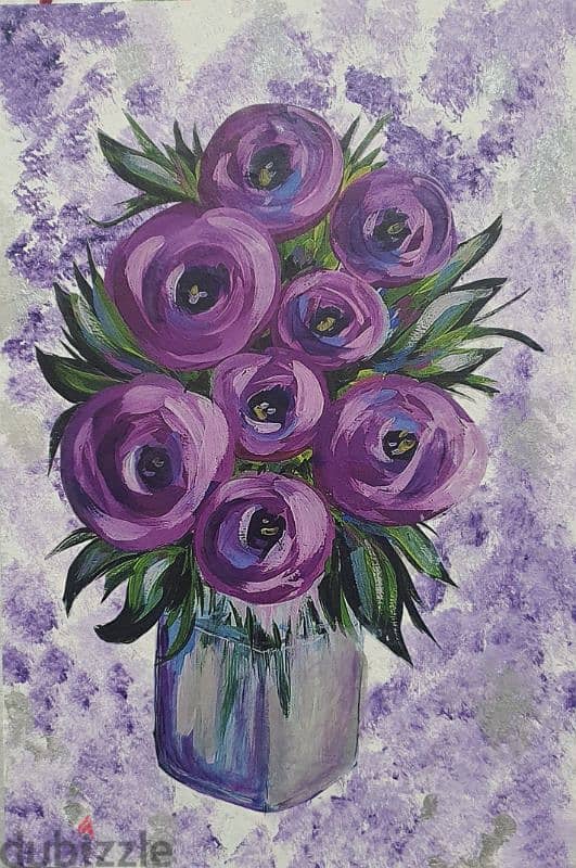 Handmade Purple Bouquet Painting Set 0