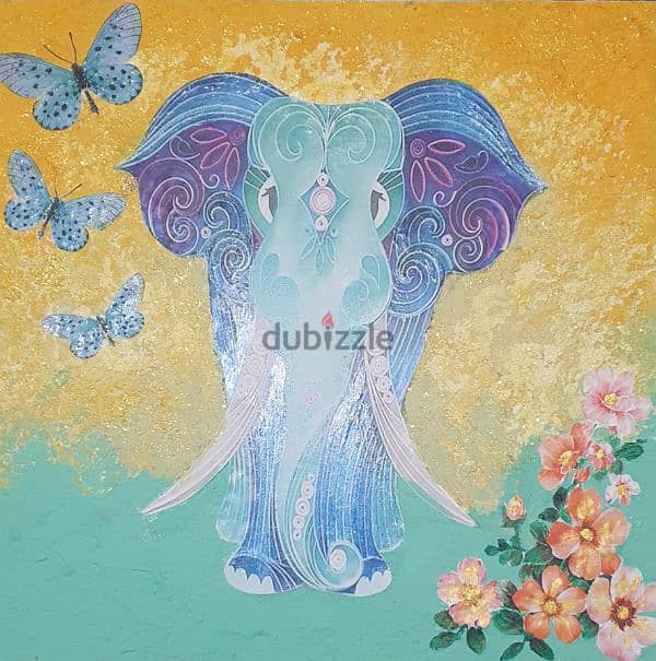 Elephant Handmade Painting 30 x 30 0