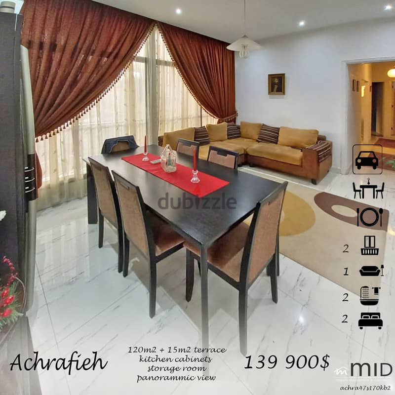 Ashrafieh | Renovated 2 Bedrooms Apartment with a Terrace | Open View 0