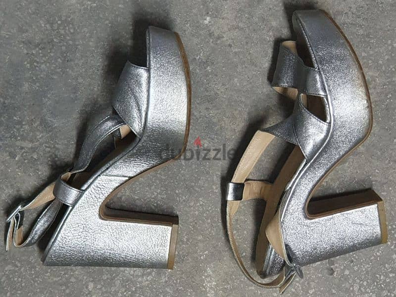 Silver studio larizzi heels made in italy only 3$ b. ashrafiye 03723895 1