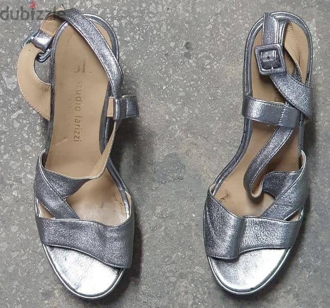 Silver studio larizzi heels made in italy only 3$ b. ashrafiye 03723895 3