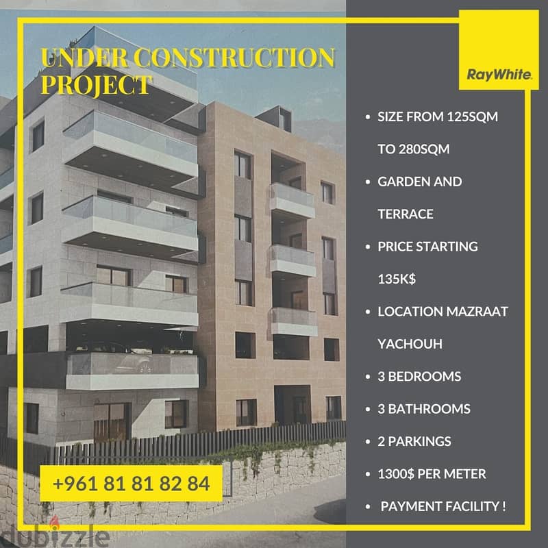 Payment Facilities- Apartment for sale in Mazraat Yachouh 0