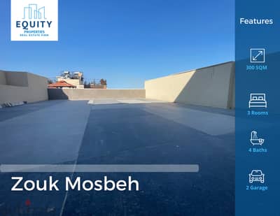 300SQM Apartment For Sale In Zouk Mosbehشقة للبيع في زوق مصبح#RK113425