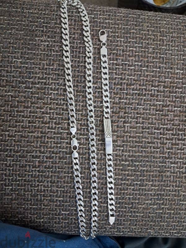 Silver Chain and bracelet 0