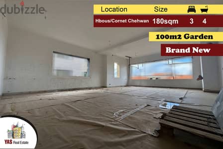 Hbous/Cornet Chehwan 180m2 | 100m2 Garden | Brand New | View | KR |