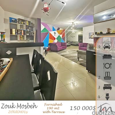 Zouk Mosbeh | Furnished 190m² + Terrace | Building Age 10 | 4 Parking