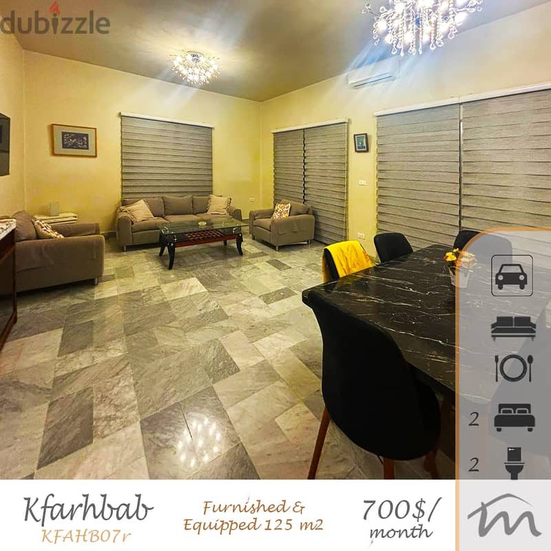 Kfarehab | Furnished/Equipped/Decorated 125m² | ACs/Heating | Parking 0