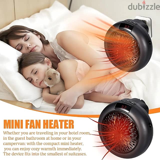 Plug-In Space Heater – 900W Quick-Heating Fan with Remote 1