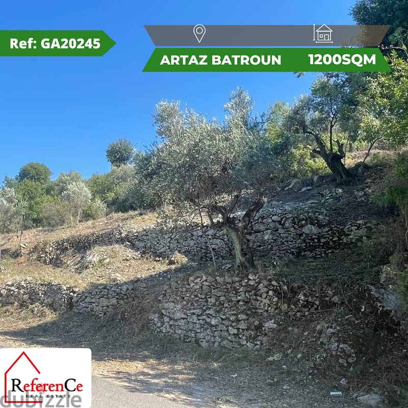 Land for sale in Artaz Batroun ارض للبيع في عرطز البترون 0