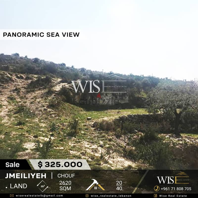  Prime 2620 SQM Land for SALE in  Jmeiliyeh - El Chouf! 0