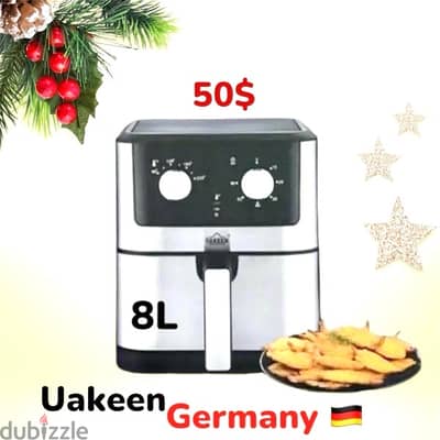 Air Fryer UAKEEN germany 8L مقلاة كهربائية بملعقة زيت