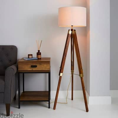 trio wooden tripod floor lamp