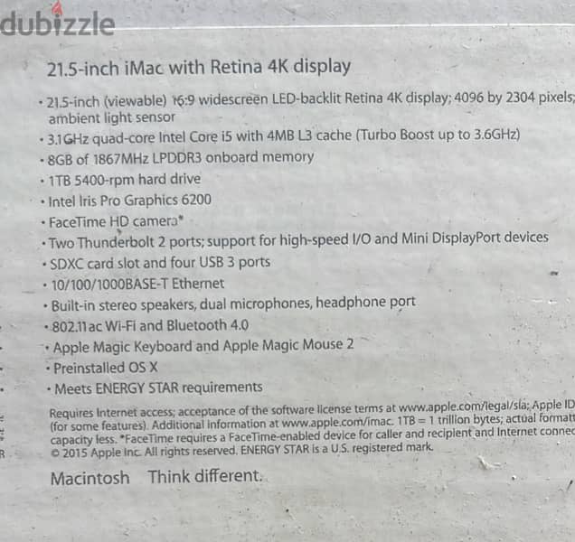 21.5 inch I Mac with retina 4K display 0