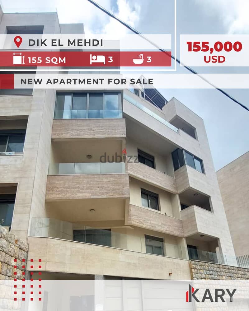 155m2 Apartment for Sale in DIK EL MEHDI - شقة للبيع في ديك المحدي 0