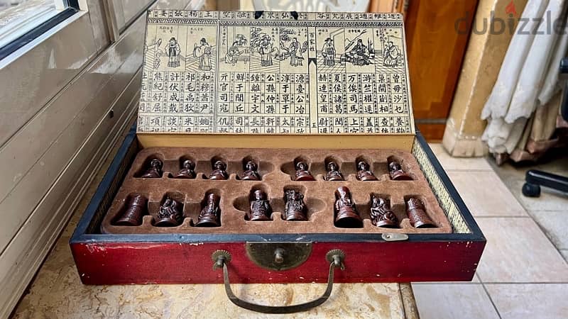 vintage chinese chess set wooden box 6