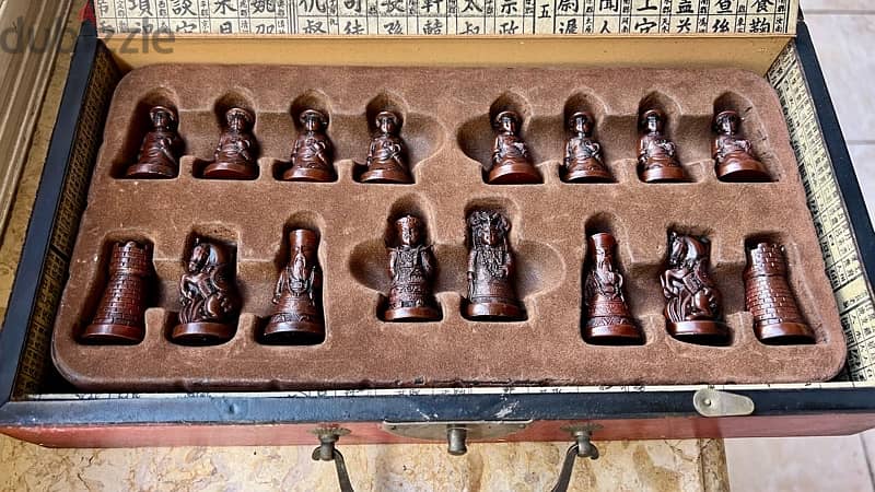 vintage chinese chess set wooden box 8