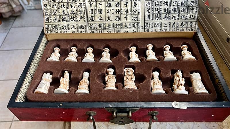 vintage chinese chess set wooden box 9