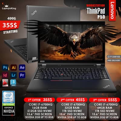 Lenovo Thinkpad P50 i7-6700HQ NVIDIA 2GB 15.6" Workstation Laptop