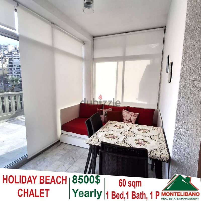 Fully Furnished  60 SQM CHALET FOR RENT in HOLIDAY BEACH Nahr El Kalb 1