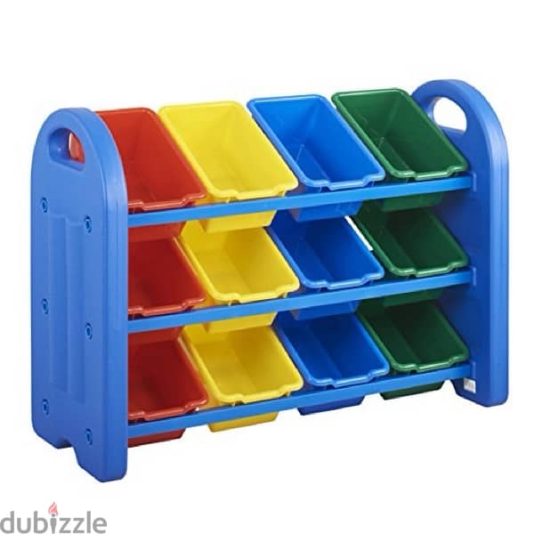 3-Tier Toy Storage Organizer for Kids with 12 Bins - Assorted 1