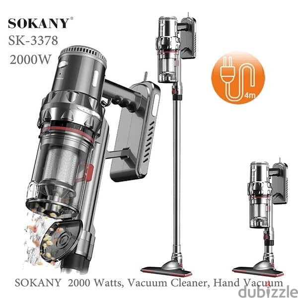 Sokany, High Quality Vacuum Cleaner 2000 Watts SK-3378 0