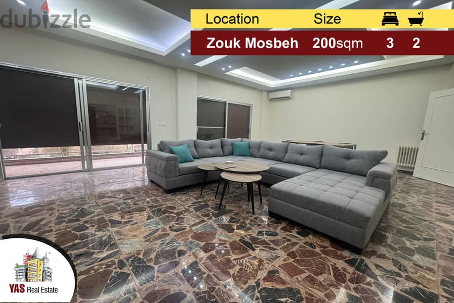 Zouk Mosbeh 200m2 | Luxury | View | Excellent Condition | Furnished | 0