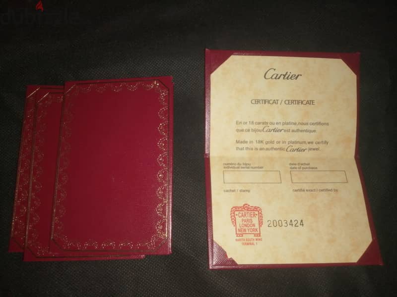 cartier certificate 1