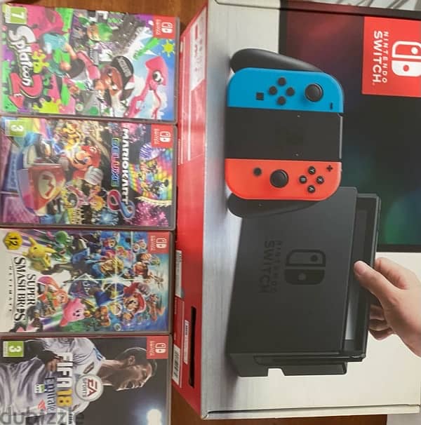 nintendo switch+ games+ bag 0