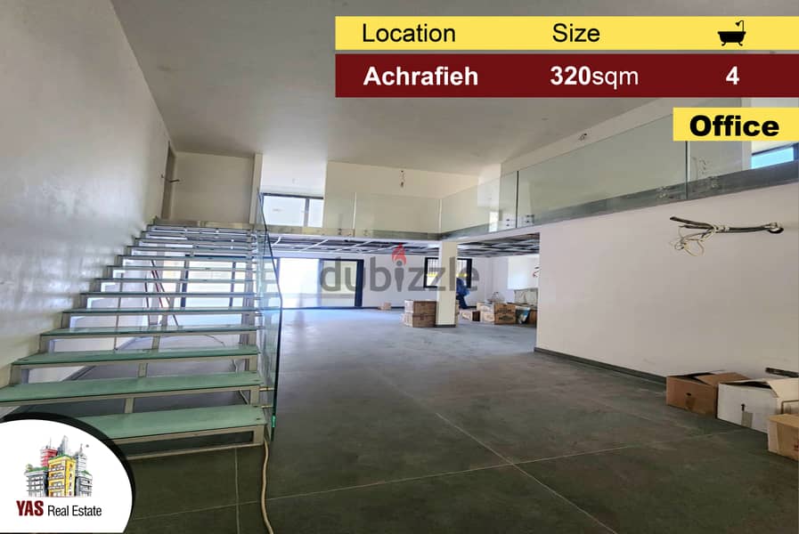 Achrafieh 320m2 | 140m2 Terrace | Luxury Office | Prime Area | AC | 0