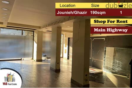 Jounieh/Ghazir 190m2 | Shop | Rent | Highway | Prime Location | ELO/IV