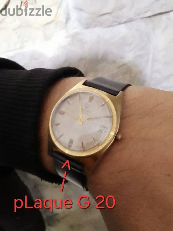 Vintage Automatic Swiss Watch gold plaque G 20 / ساعة 4