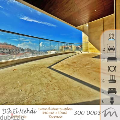 Dik El Mehdi | Signature 340m² + 70m² Terrace | Brand New 5 Bedrooms