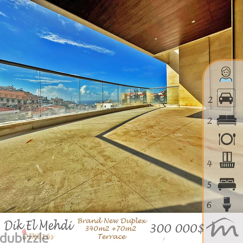 Dik El Mehdi | Signature 340m² + 70m² Terrace | Brand New 5 Bedrooms 0