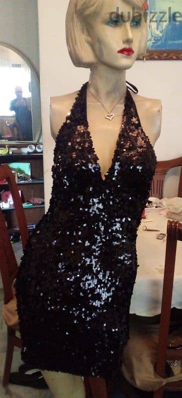 black paillette dress 0