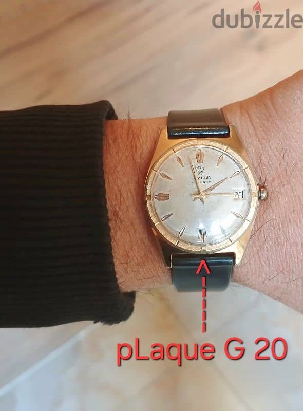 vintage automatic swiss watch  gold plaque G 20 / ساعة 4