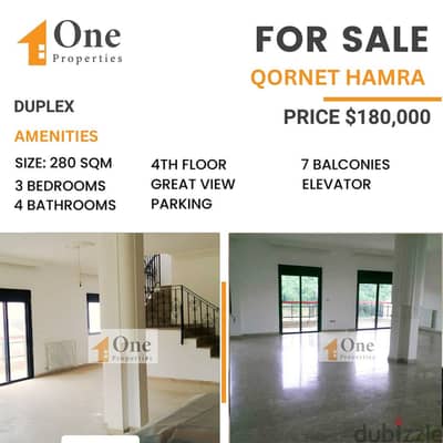 DUPLEX FOR SALE IN QORNET HAMRA