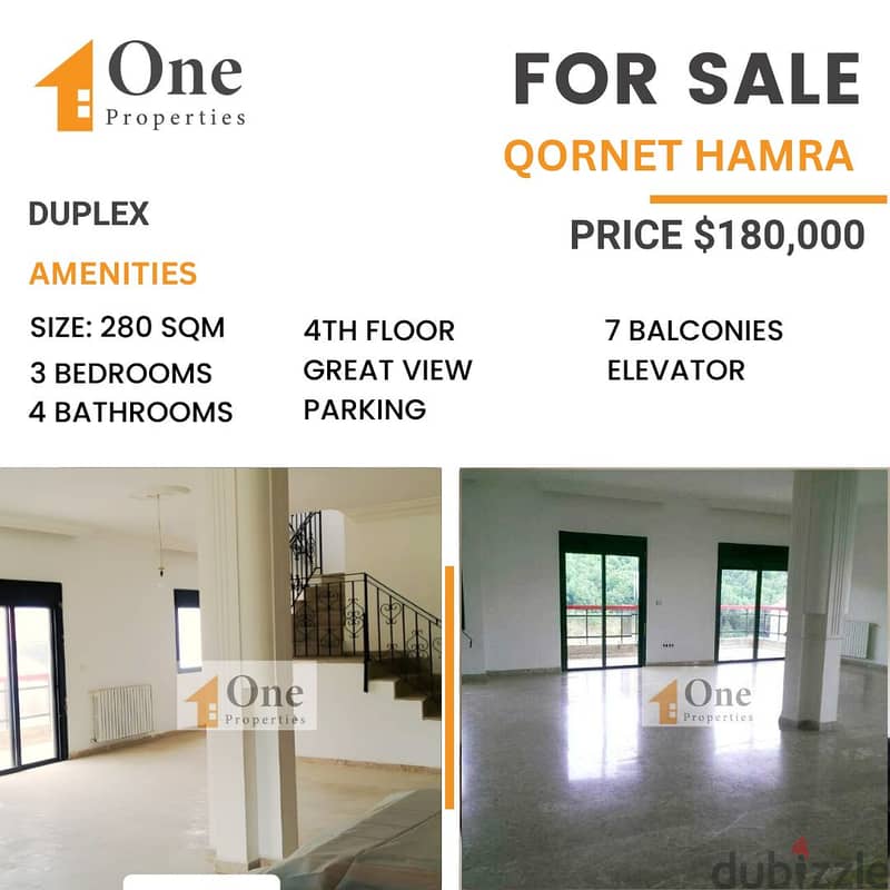 DUPLEX FOR SALE IN QORNET HAMRA 0