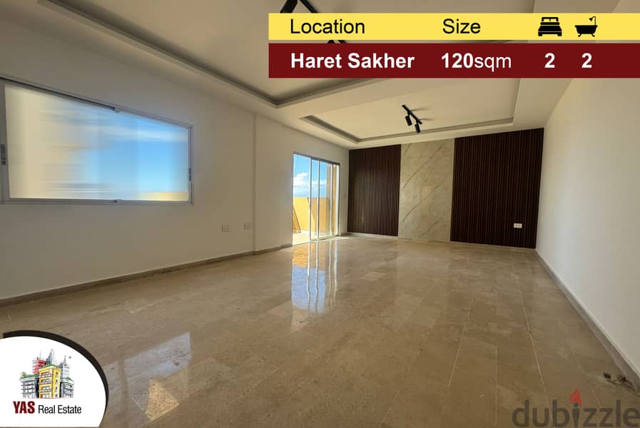 Haret Sakher 120m2 | New | Well Lighted | Prime Location | ELO/IV/TO 0