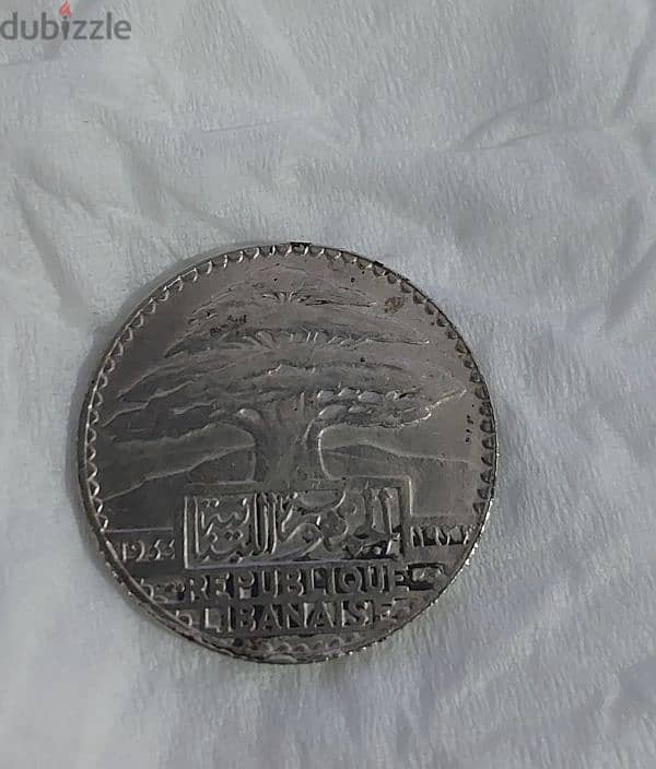 Lebanese 25  Piasters Silver Rare Coin 1933 1