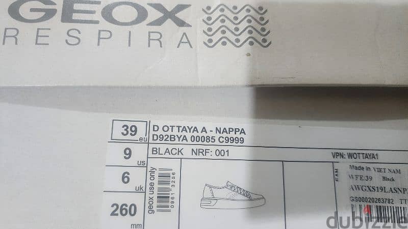 Geox respira Nappa leather sneakers shoes 39 3