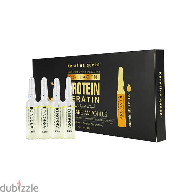 Keratine Queen Ampoules with Collagen & Argan for Hair Repair 0