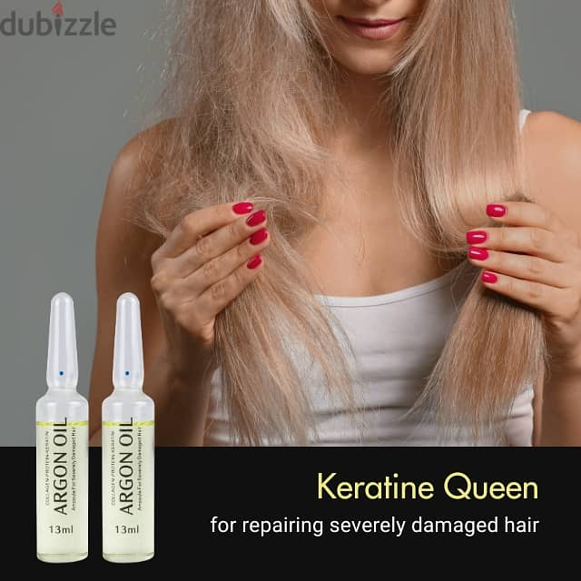 Keratine Queen Ampoules with Collagen & Argan for Hair Repair 1